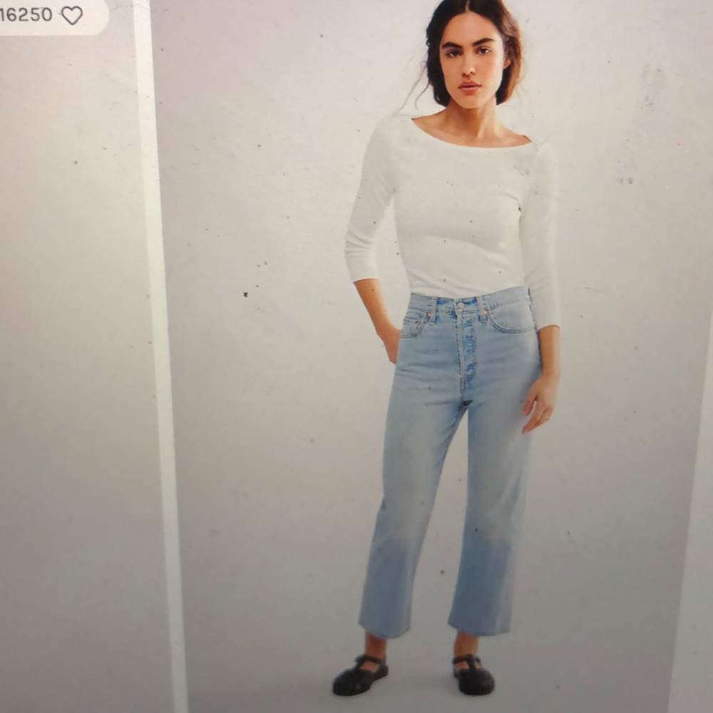 Levi's 501s straight leg jeans in light blue denim